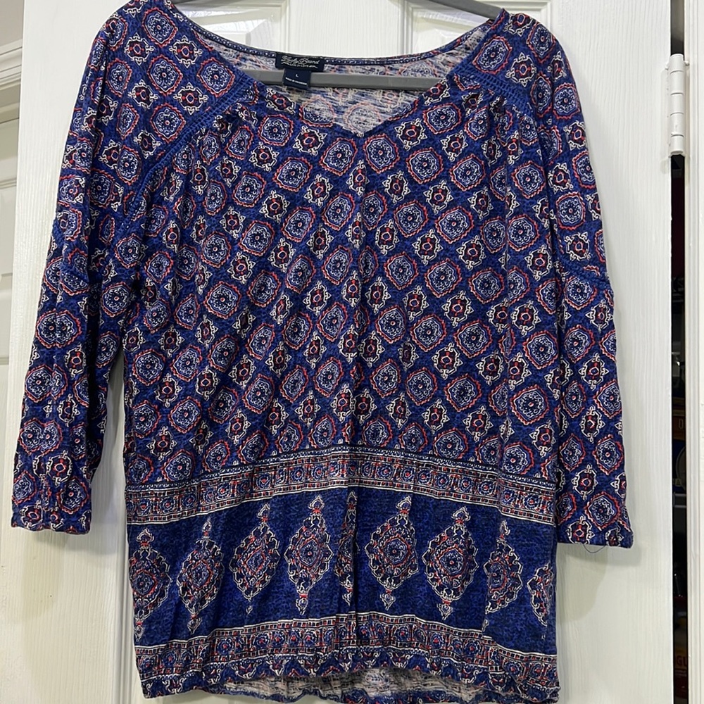 Lucky Brand Size L blue multicolor top